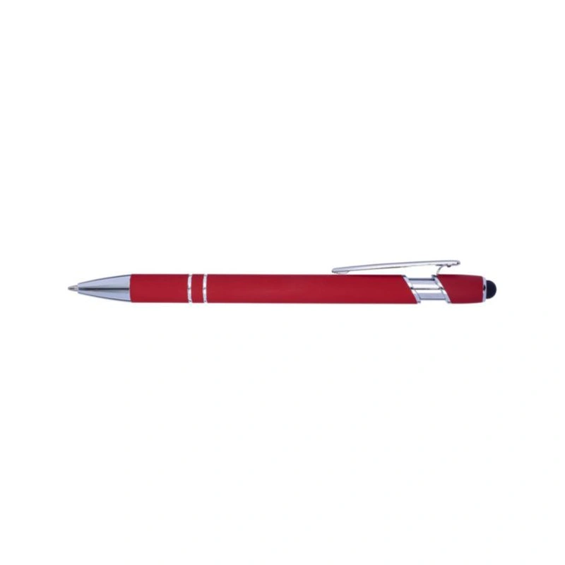 Kugelschreiber Primo Stylus – Aluminium-Kugelschreiber mit Soft-Touch-Oberfläche und Touchpen