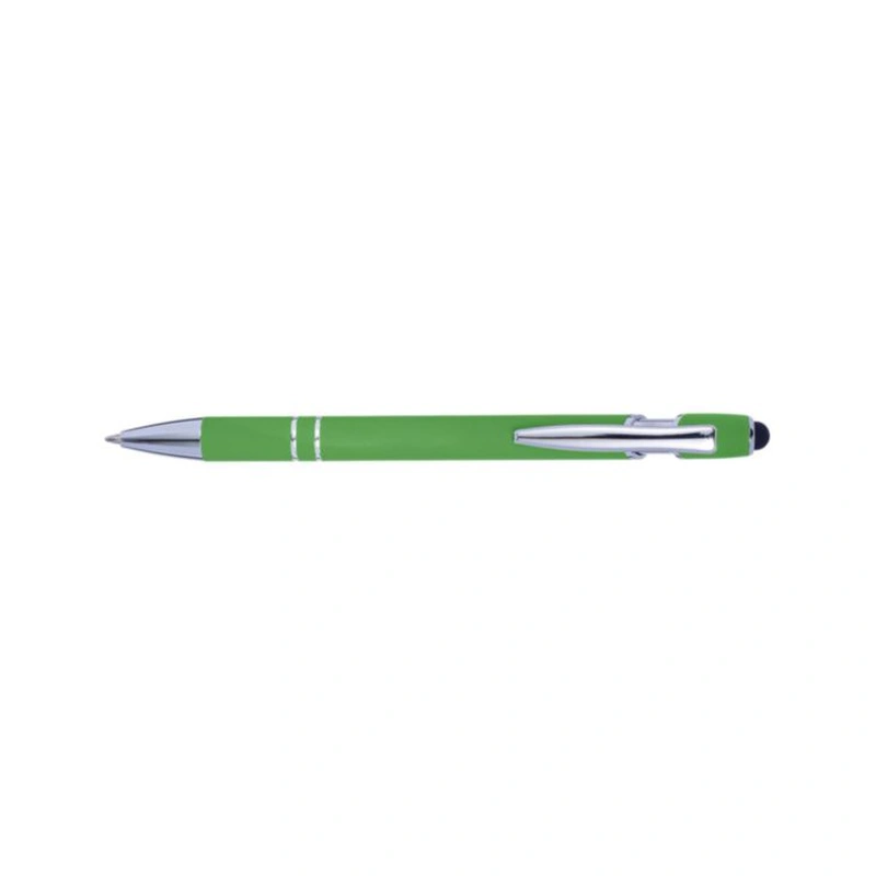 Kugelschreiber Primo Stylus – Aluminium-Kugelschreiber mit Soft-Touch-Oberfläche und Touchpen