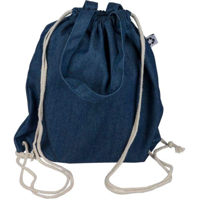 Recycelte Denim-Kordeltasche Dex