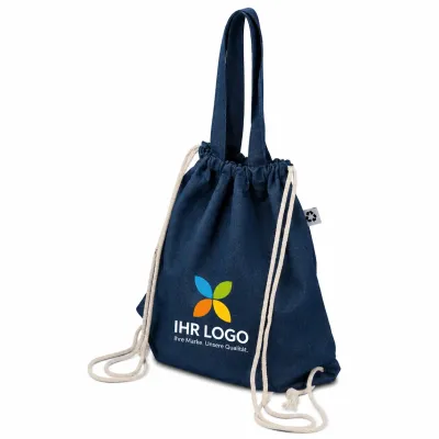 Recycelte Denim-Kordeltasche Dex