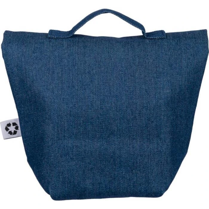 Recycelte Denim-Kühltasche mit Rollverschluss Mira