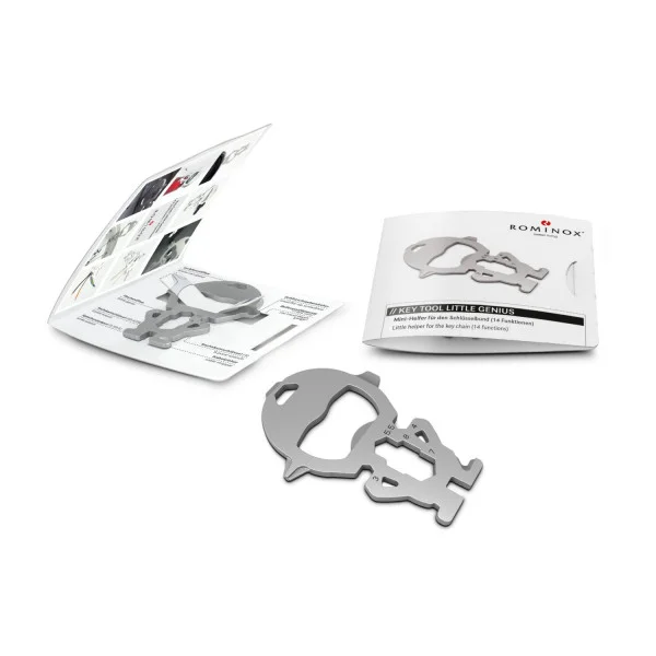 Schlüsselanhänger aus Metall, ROMINOX Little Genius Multifunktionstool mit Ihrem Logo
