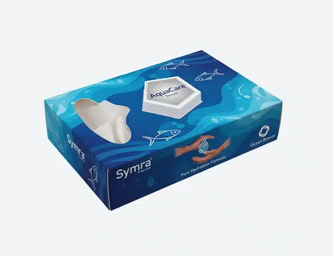 Schlanke Taschentuchbox für Schreibtisch – Bedruckte Werbe-Taschentuchbox (180 × 110 × 50 mm)