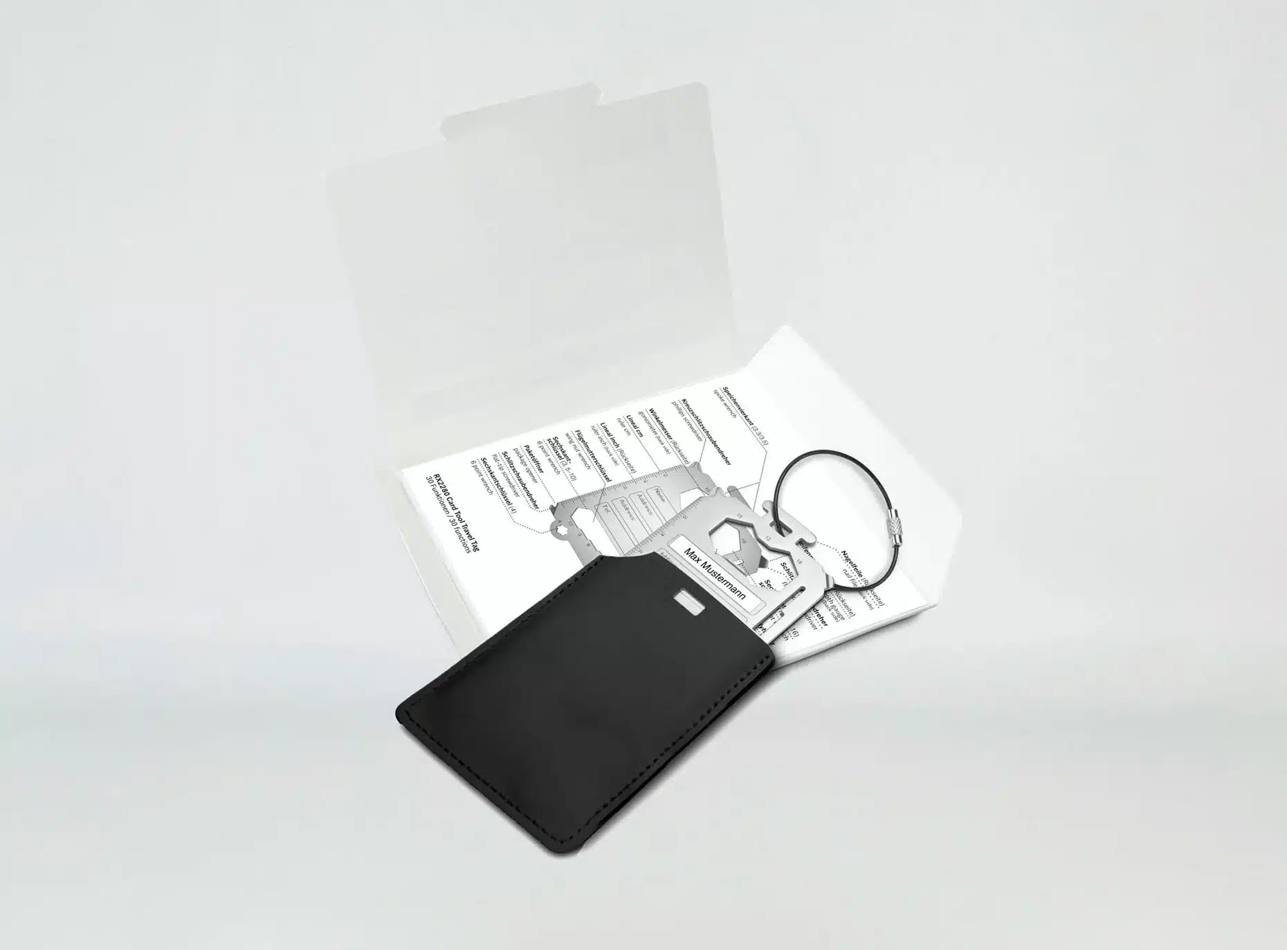 Schlüsselanhänger aus Metall, ROMINOX Travel Tag Multifunktionstool mit Ihrem Logo