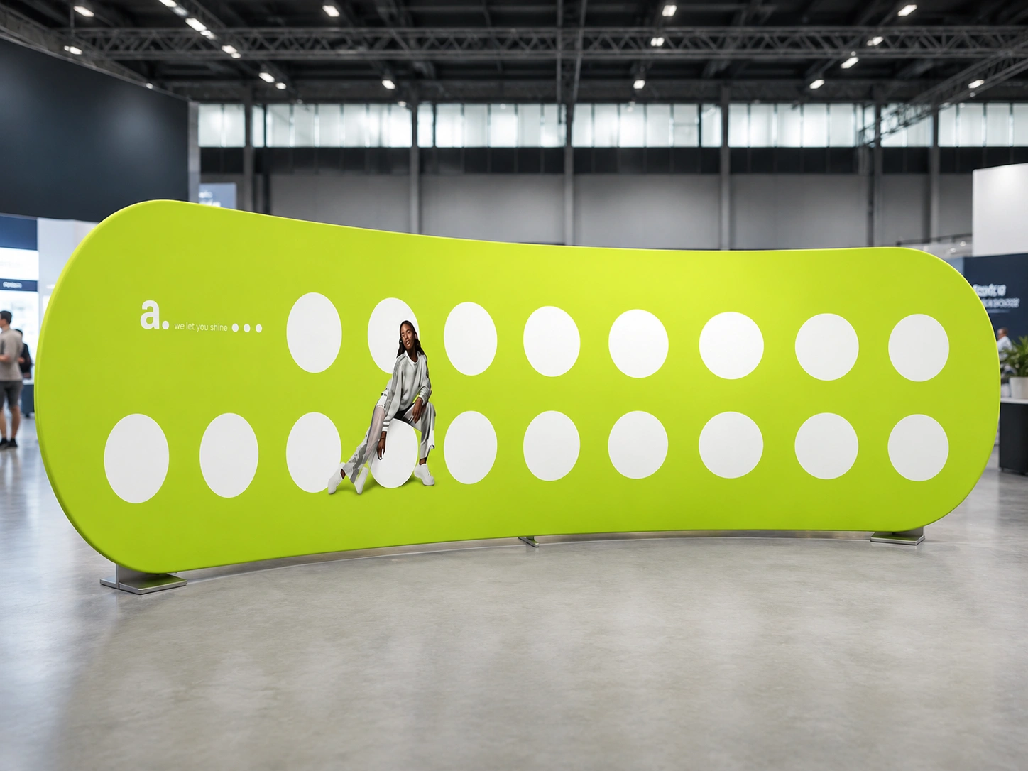 Gebogene Messewand Textil 750 cm