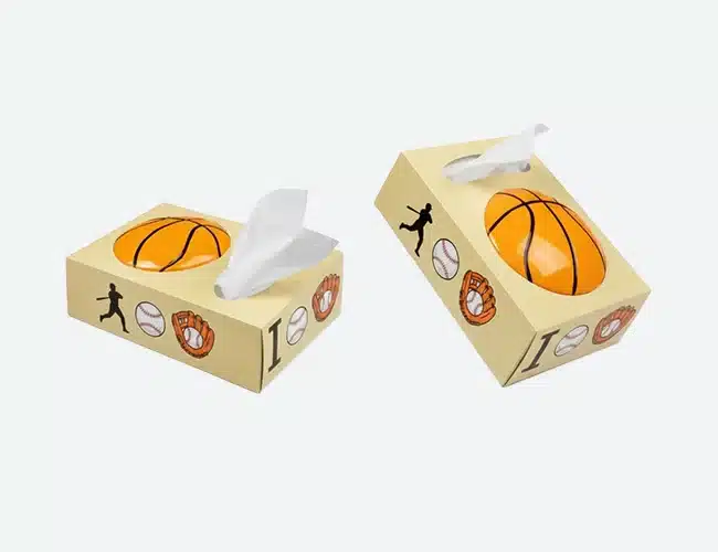 SportSphere Taschentuchbox – Dynamisches Design (175 × 115 × 55 mm)