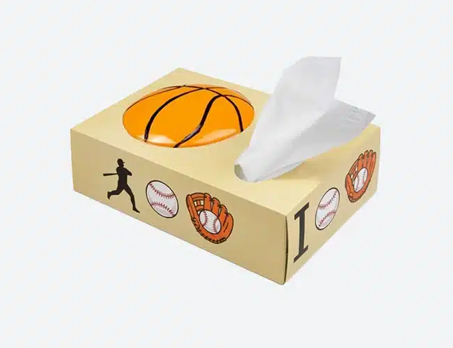 SportSphere Taschentuchbox – Dynamisches Design (175 × 115 × 55 mm)