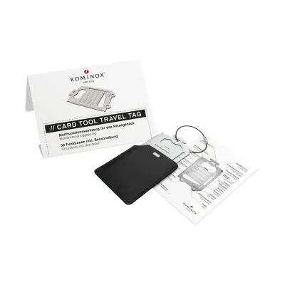 Schlüsselanhänger aus Metall, ROMINOX Travel Tag Multifunktionstool mit Ihrem Logo