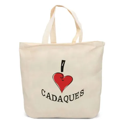 CADAQUES – Baumwolltasche mit Bodenfalte und langen Henkeln (60 x 48 cm)