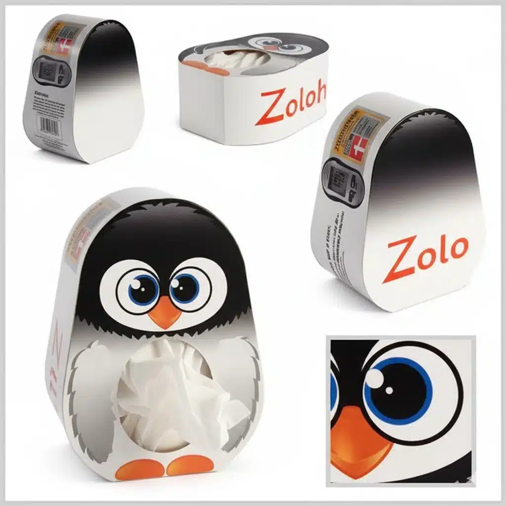 TISSUE-BOX IN PINGUINFORM (150 x 110 x 50 mm)