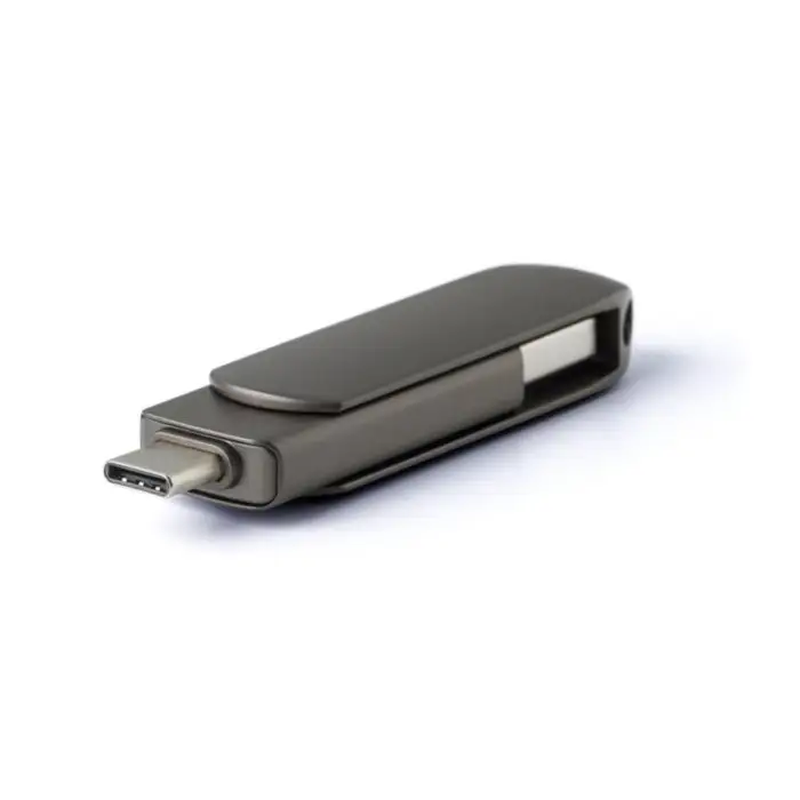 USB-Stick Harlow aus Zinklegierung 64 GB mit USB-A & USB-C