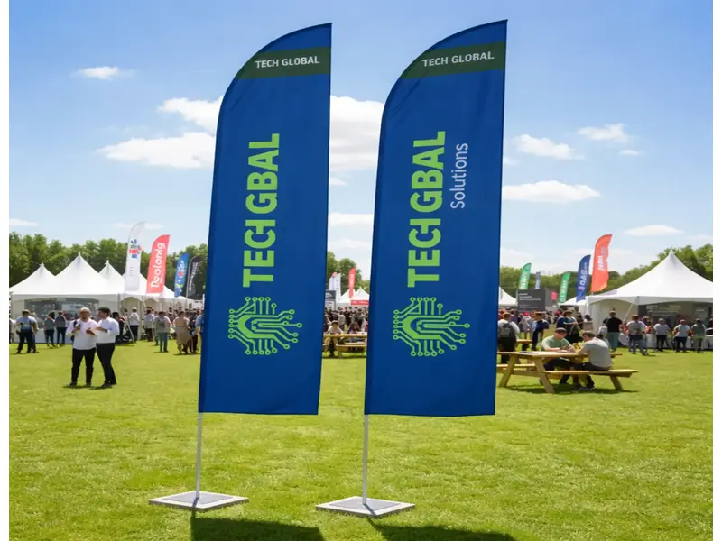 Werbeflagge mit Standfuß