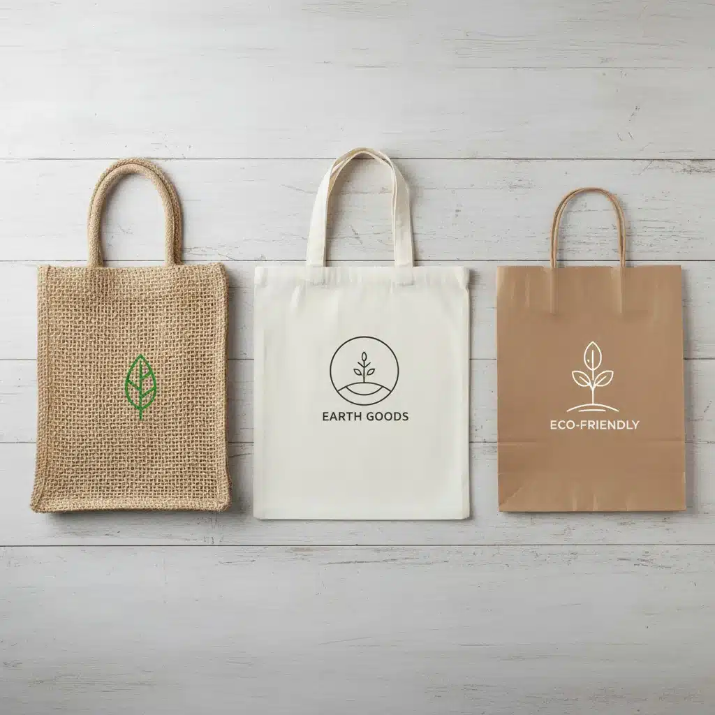 Jute-, Baumwoll- und Papiertaschen im Vergleich
