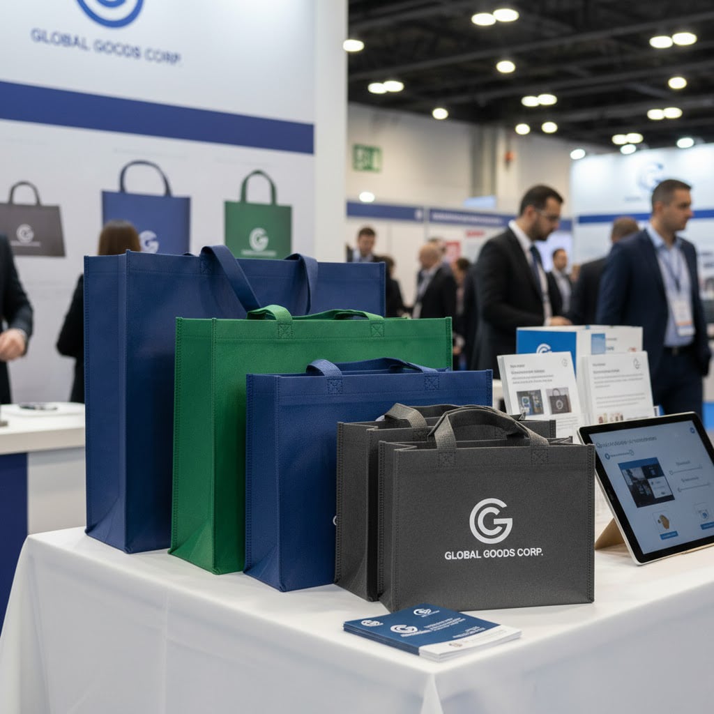 Farbige Non-Woven Taschen mit aufgedruckten Logos