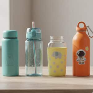 Vergleich verschiedener Materialien von Kindertrinkflaschen