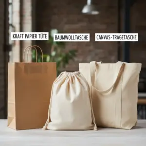 Vergleich zwischen Papier- und Baumwolltaschen