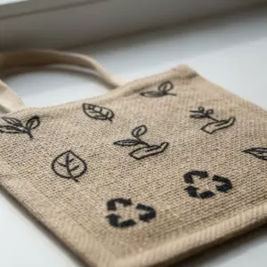 Nahaufnahme von Jutestoff