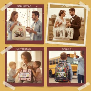 Menschen verschenken Fototaschen zu verschiedenen Anlässen