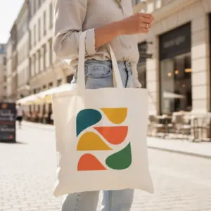 Bedruckte Baumwolltasche in der Stadt