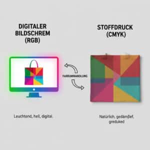 RGB- und CMYK-Farben Vergleich