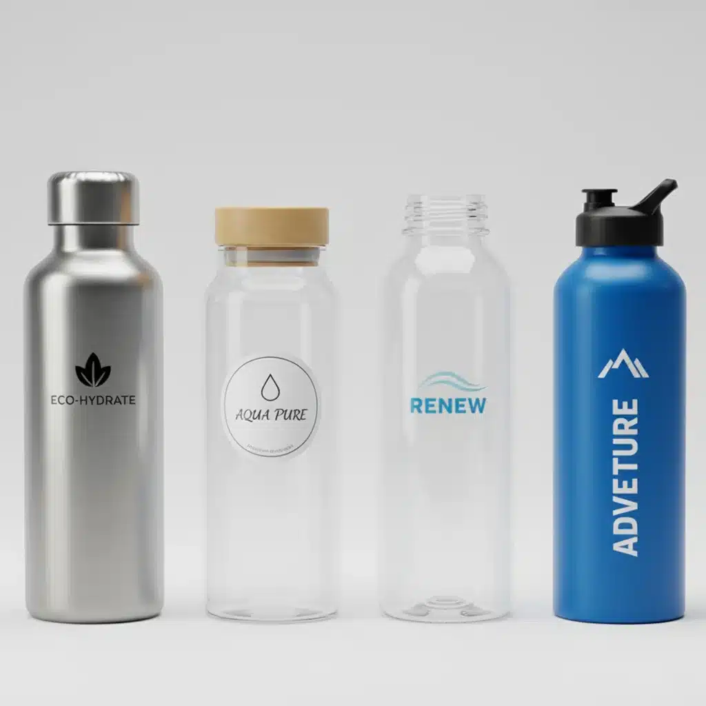 Vergleich von Trinkflaschen aus Edelstahl, Glas, Tritan und Aluminium