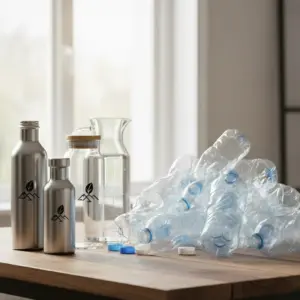 Nachhaltige Trinkflaschen ersetzen Einwegplastikflaschen.