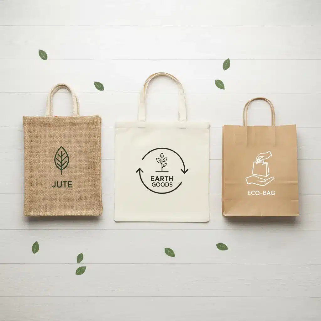 Drei umweltfreundliche bedruckte Taschen im Vergleich