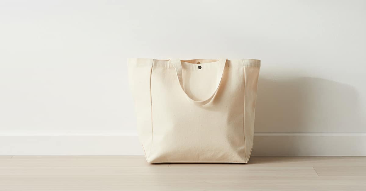 Baumwolltaschen mit Bodenfalte