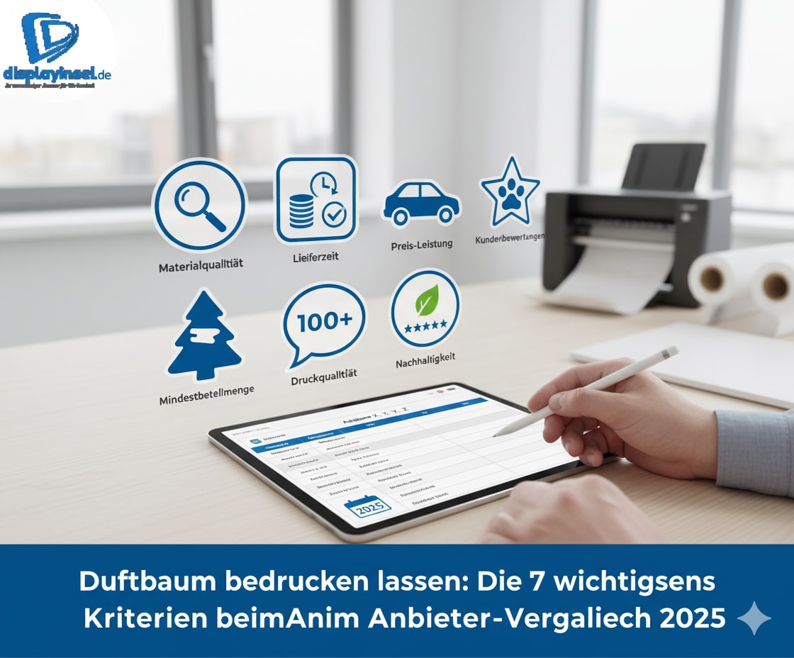 Duftbaum bedrucken lassen: Die 7 wichtigsten Kriterien beim Anbieter-Vergleich 2025