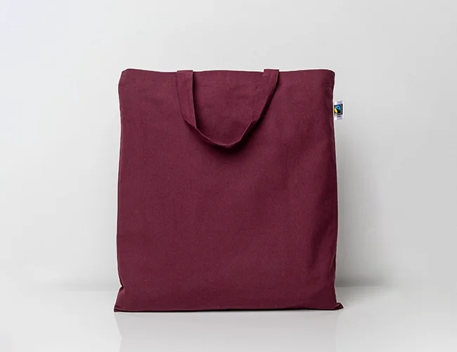 Fairtrade-Baumwolltasche kurze Henkel