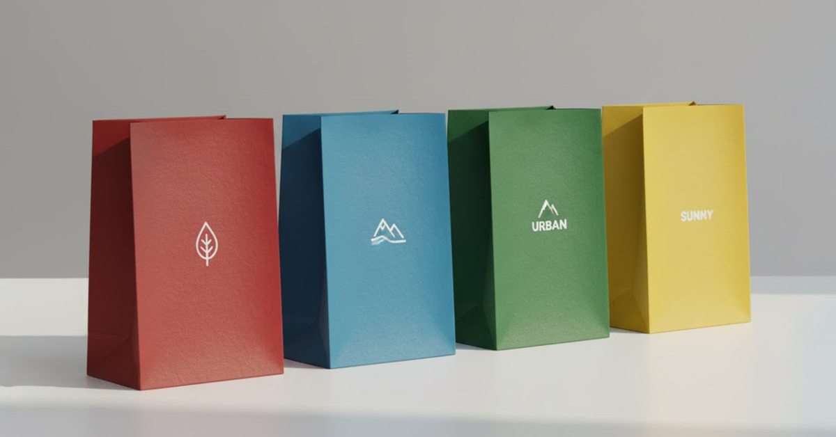 Farbige Papiertüten