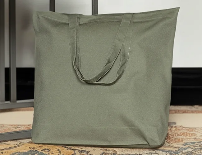 Organic Canvas Carrier Bag Medium Long Handle London 02