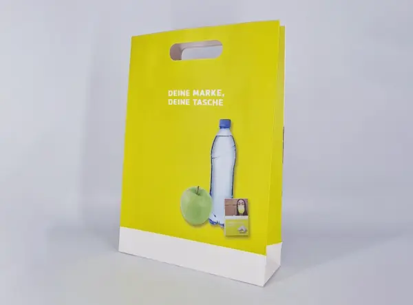 Hochwertige Grifflochtasche aus stabilem Papier – Individuell bedruckbar - Ansicht 2