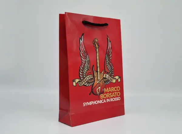 Luxuriöse Papiertasche mit Kordelgriffen – Hochwertiger Glanzdruck - Ansicht 2