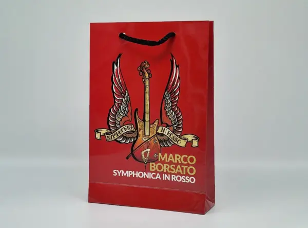 Luxuriöse Papiertasche mit Kordelgriffen – Hochwertiger Glanzdruck