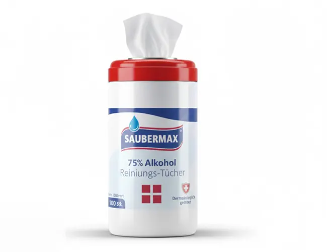 HANDREINIGUNGSALKOHOL-FEUCHTTÜCHER