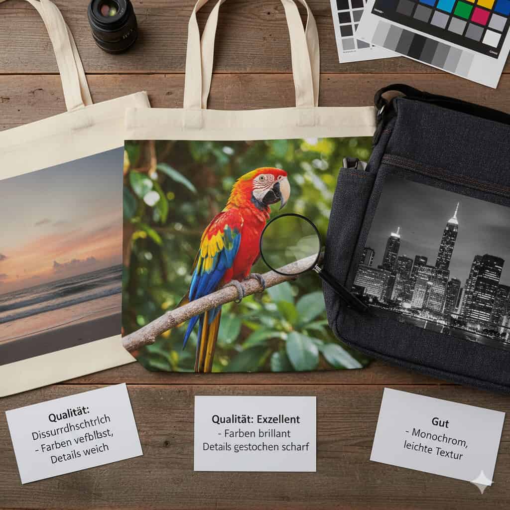 Tasche mit Foto bedrucken: Qualitäts-Guide für perfekte Fotodrucke