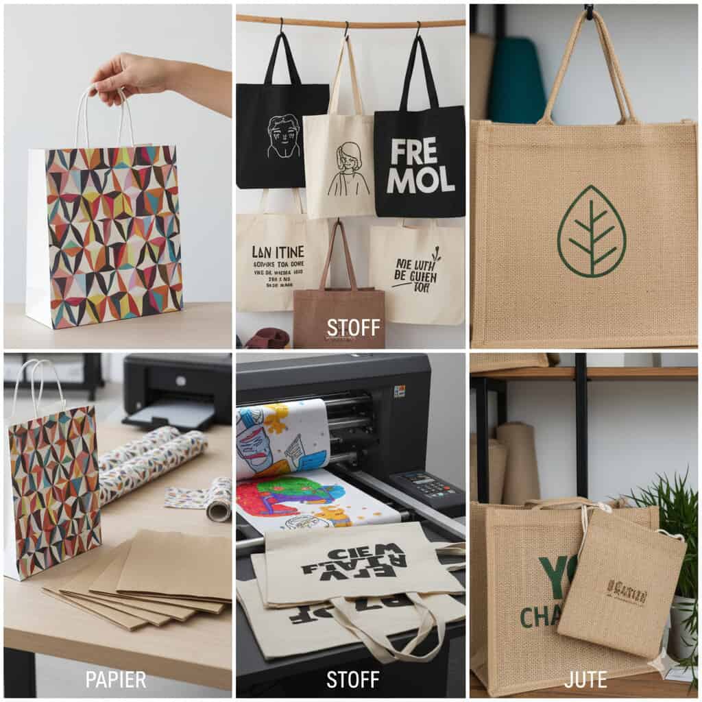 Taschen bedrucken lassen : Kompletter Anbieter-Guide [Papier, Stoff & Jute]