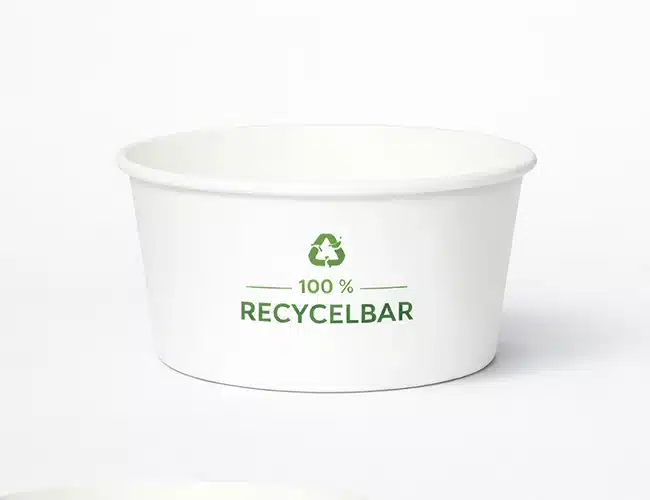 weiße Papier-Suppenschale