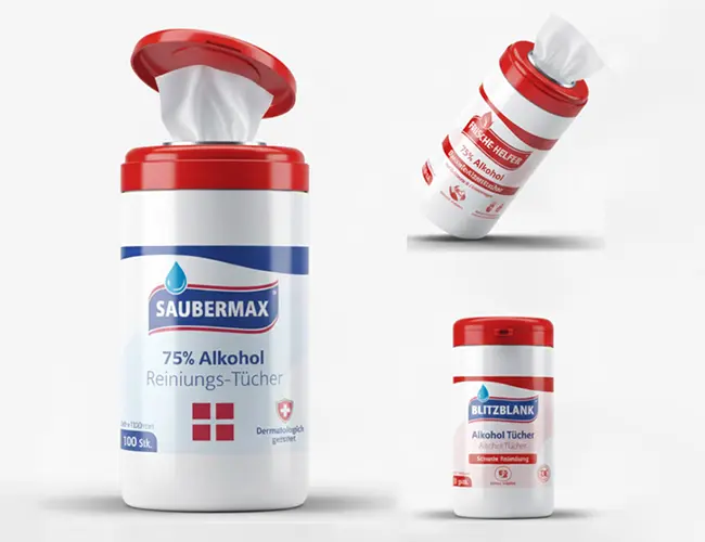 HANDREINIGUNGSALKOHOL-FEUCHTTÜCHER - Ansicht 2