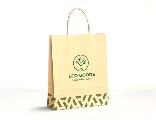 Papiertüten mit geklebten Griffen